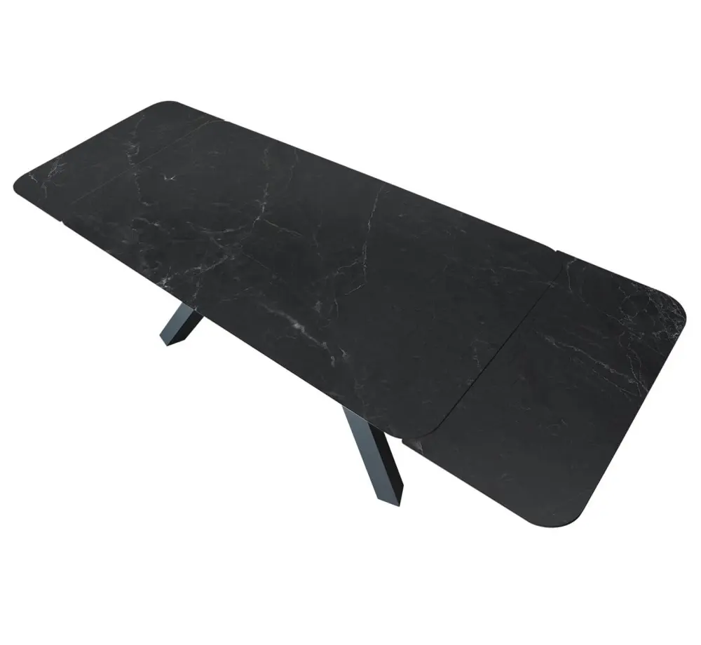 Стол обеденный раскладной SHT-T77 серый мрамор /черный (SHF) снято | Интернет магазин Масса Мебель