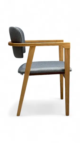 Стул мягкий Баросса Д-2 серый, рогожка-каркас дуб, MASSA | Интернет магазин Масса Мебель