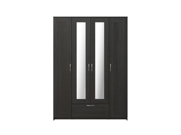 Шкаф четырехстворчатый с зеркалами Сириус высота 220 см 4 двери и 1 ящик венге (GL) 