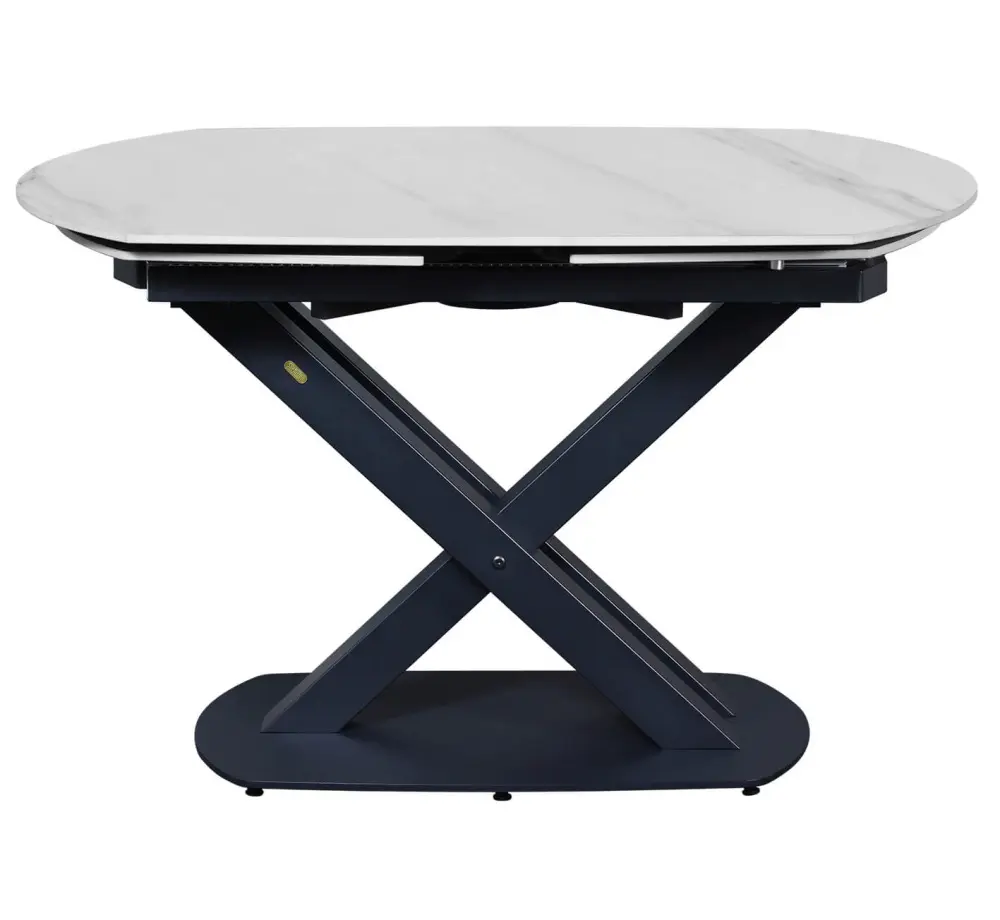 Стол обеденный раскладной SHT-T75 белый мрамор /черный (SHF) снято | Интернет магазин Масса Мебель