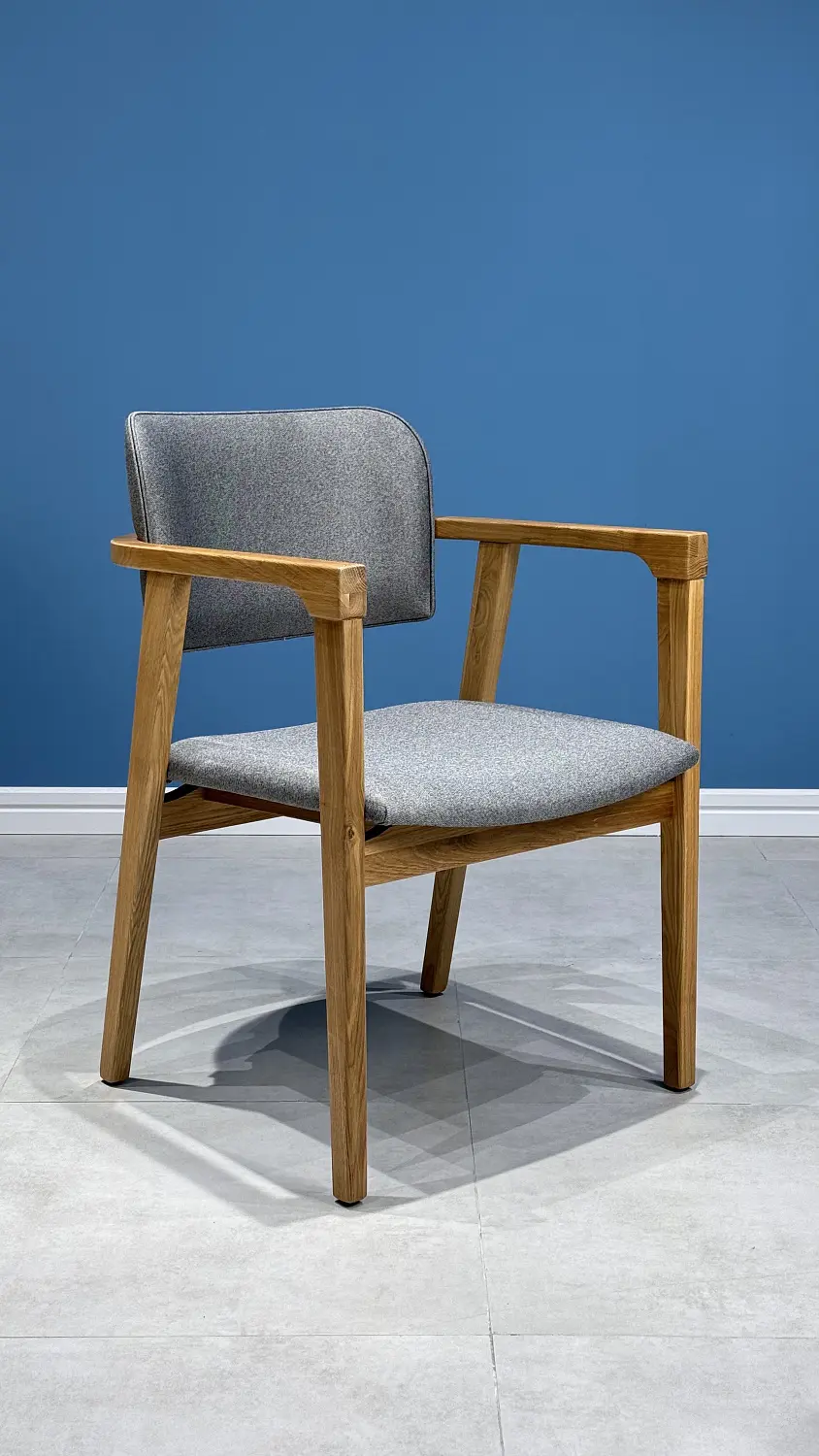 Стул мягкий Баросса Д-2 серый, рогожка-каркас дуб, MASSA