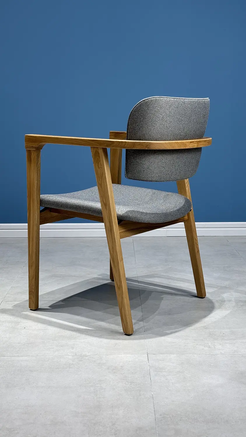 Стул мягкий Баросса Д-2 серый, рогожка-каркас дуб, MASSA