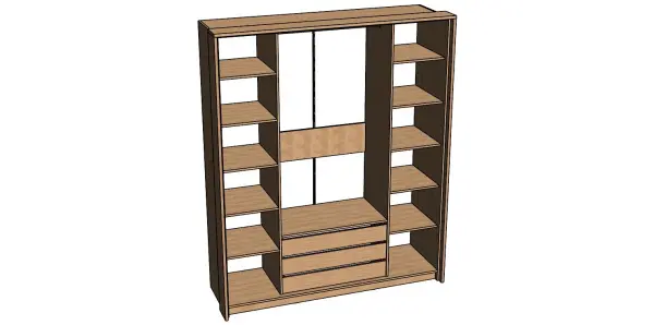 Модульная спальня Соренто композиция 2 дуб краф золотой/сатин белый (EM) | Интернет магазин Масса Мебель