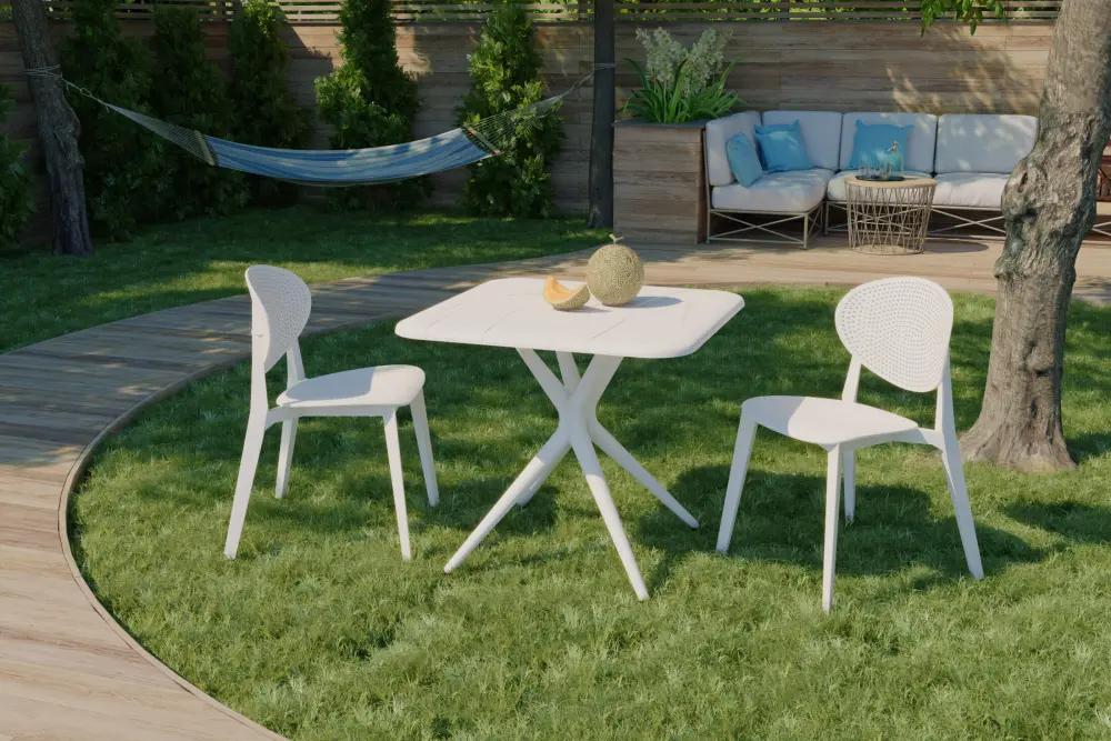 Стол пластиковый квадратный SHT-TU30/TT30 83/83 белый(SHF) 