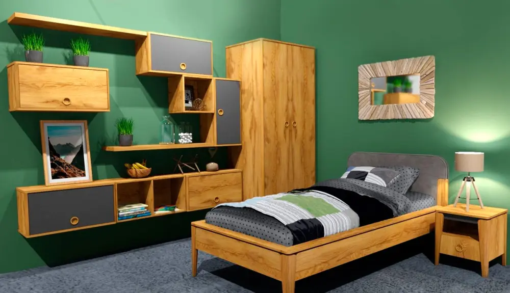 Полка закрытая Тэль темно-серая (POP) | Интернет магазин Масса Мебель