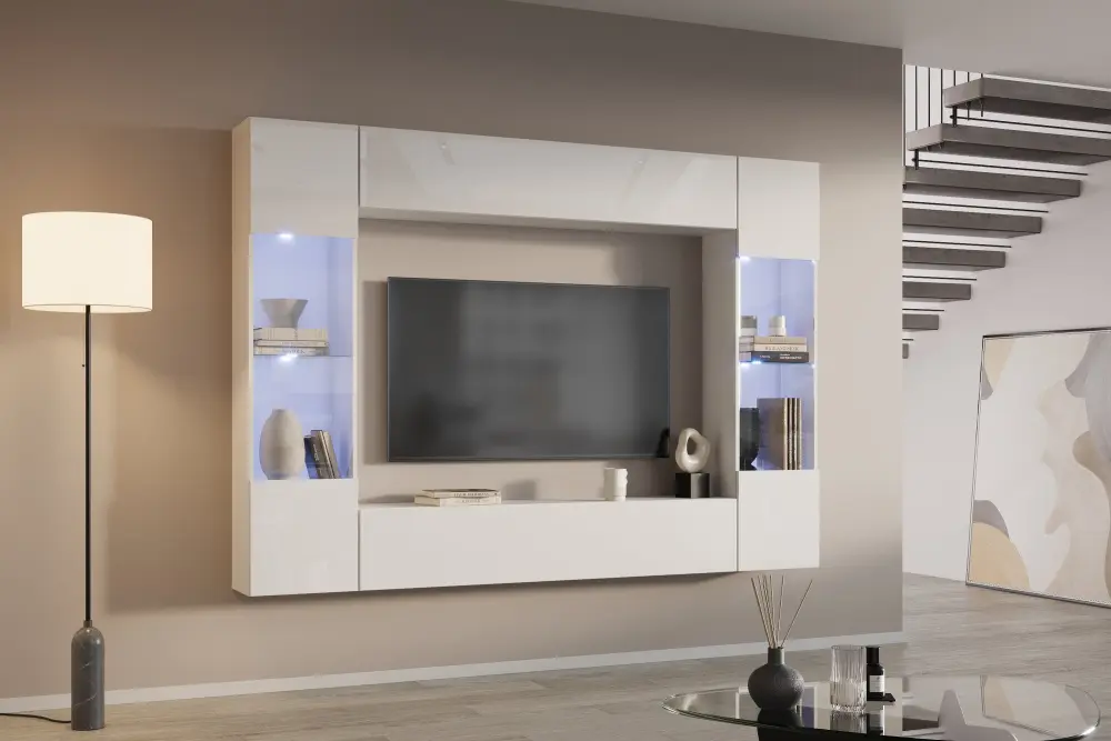 Тумба ТВ навесная Point Т-30 Белый глянец (NK) | Интернет магазин Масса Мебель