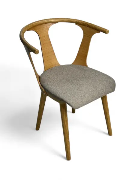 Стул мягкий Элиот Д-2 серый-каркас дуб, MASSA | Интернет магазин Масса Мебель