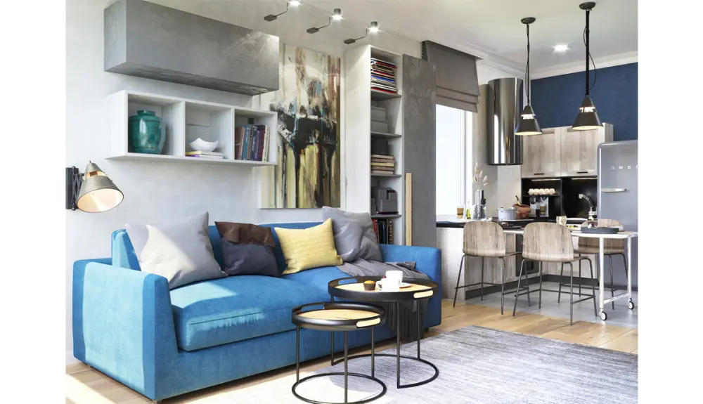 Стеллаж открытый коллекция НьюТон Грэй Дуб Эльза (POP) 