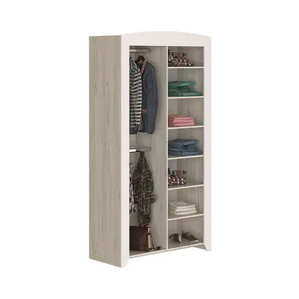 Шкаф многоцелевой Буква (дуб крафт белый/белый софт) 