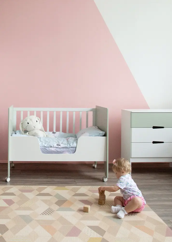 Кроватка-стол Mia белый/шалфей (ANT) 