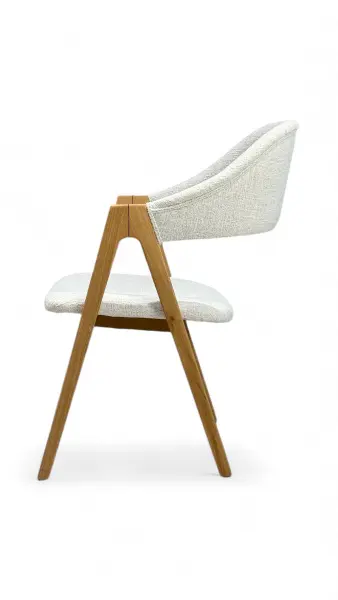Стул мягкий Белфаст Д-2 белый букле-каркас дуб, MASSA | Интернет магазин Масса Мебель