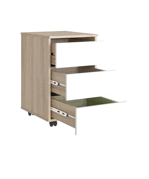 Тумба подкатная Дуб Сонома светлый / Белый (MLM) 