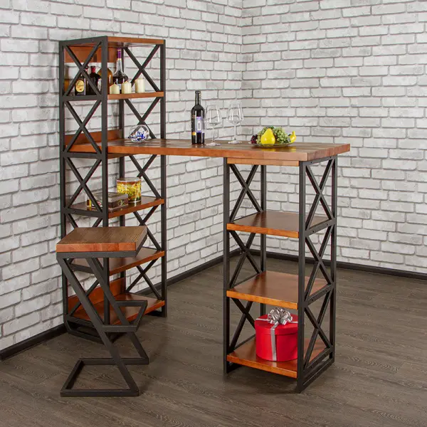 Стойка барная MAXIMUM ирокко с брашированием столешницы (ARG) | Интернет магазин Масса Мебель