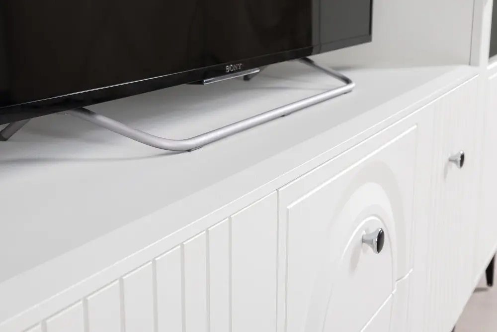 Тумба под ТВ 16.45  Валенсия белый/шагрень (Mob) 