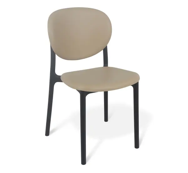 Стул пластиковый SHT-S180 бежевый / черный (SHF) | Интернет магазин Масса Мебель