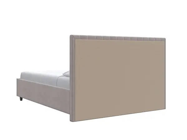 Кровать с подъемным механизмом двуспальная Саманта 140х200 серо-коричневый велюр, MASSA