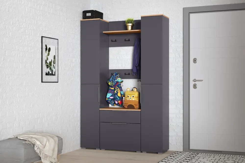 Вешалка Октава 15.14.01 Серый Графит /Дуб Золотой (Mob) 