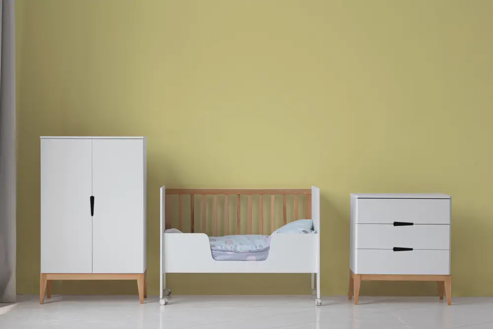 Шкаф Mia распашной белый/дерево (ANT) 