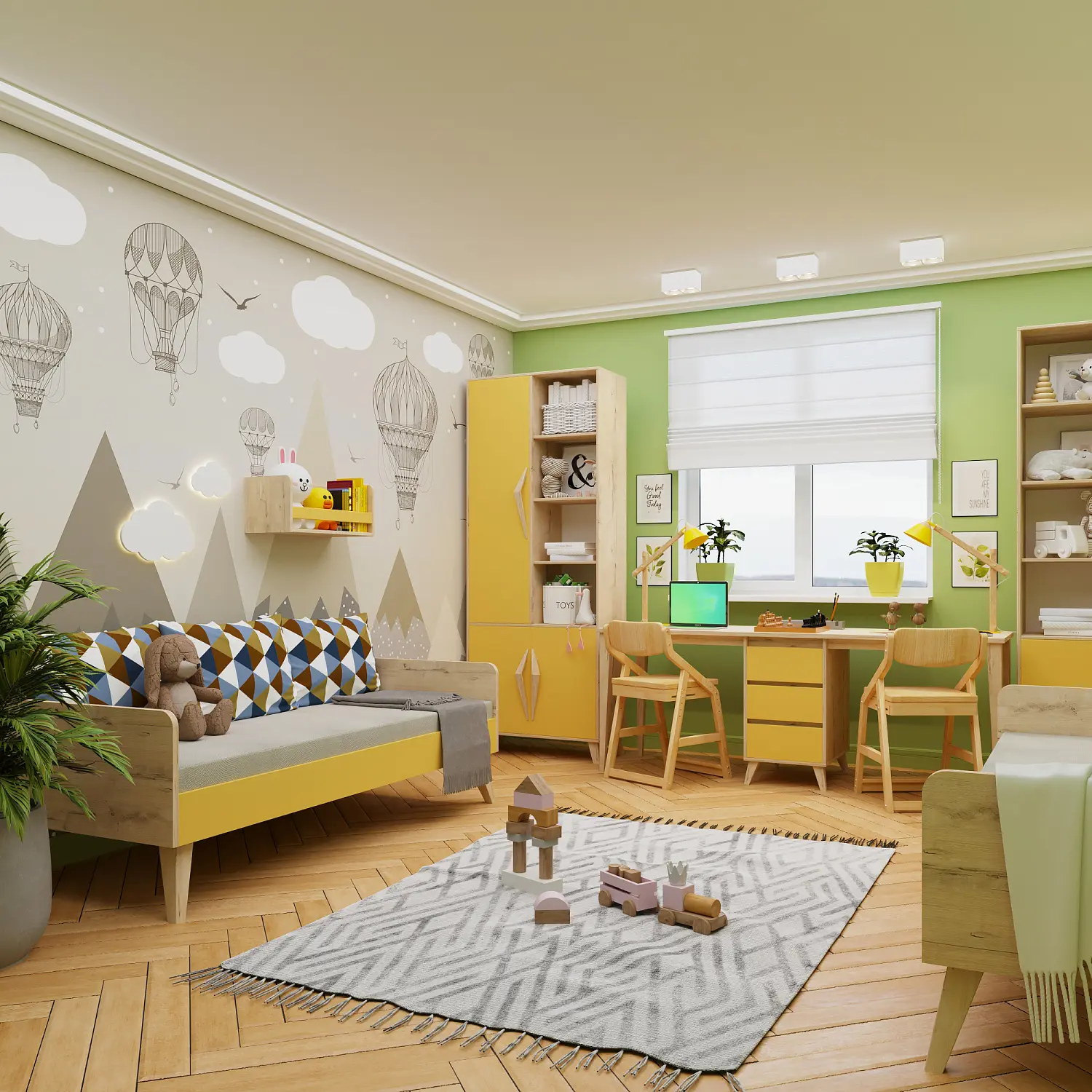 Мебель для детской Сан Леон композиция №1 коллекция 2+2 (POP)