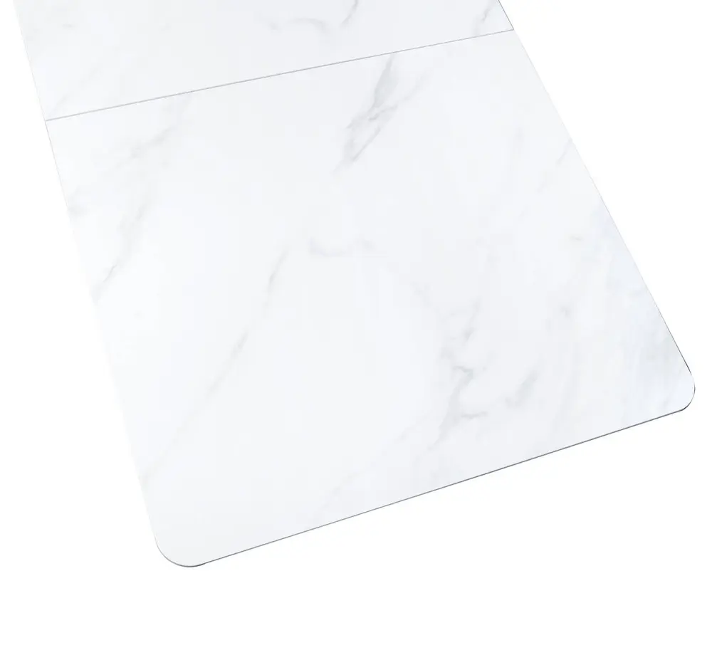 Стол обеденный раскладной SHT-T76 белый мрамор /черный (SHF) 