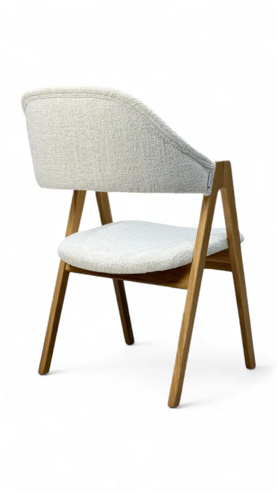 Стул мягкий Белфаст Д-2 белый букле-каркас дуб, MASSA | Интернет магазин Масса Мебель