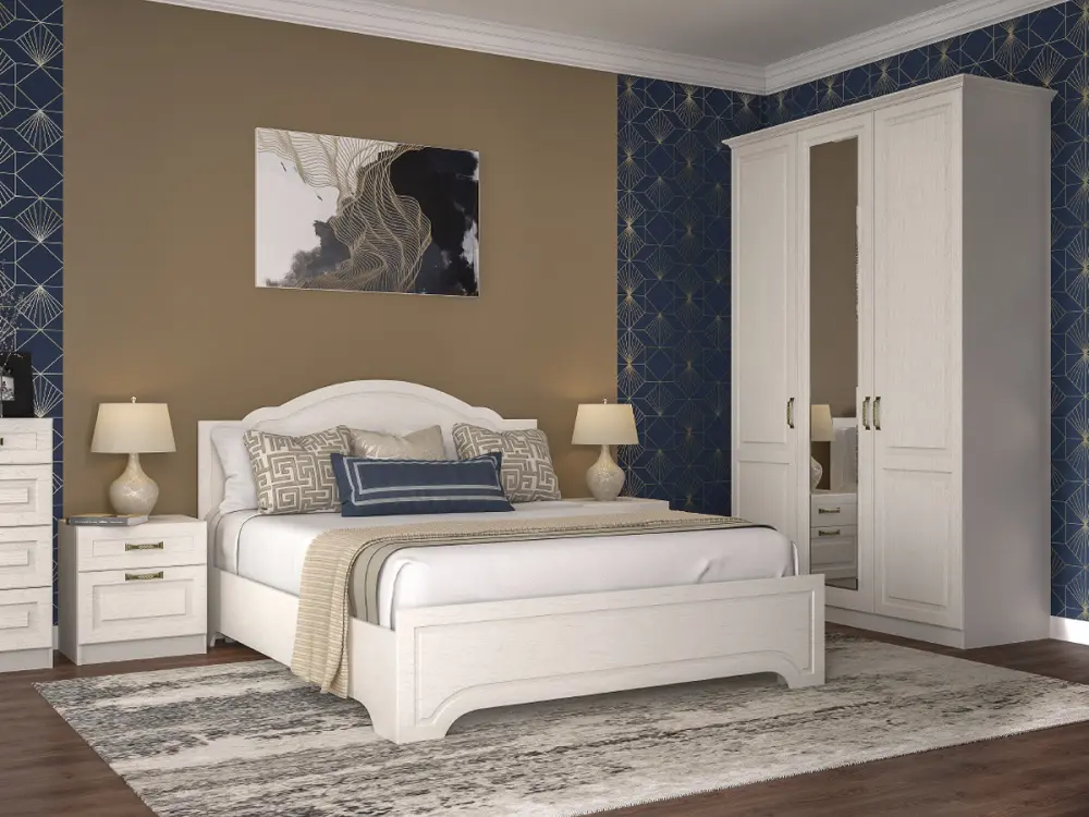 Кровать Ливерпуль 11.08 белый ясень/ваниль (Mob) 