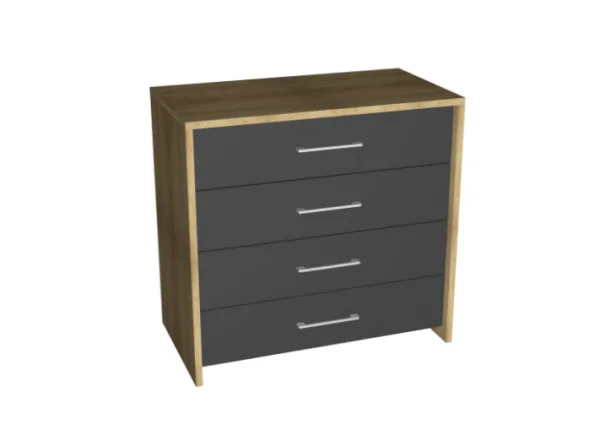 Модульная спальня Бруклин (Дуб Краф золотой/Антрацит) EM | Интернет магазин Масса Мебель