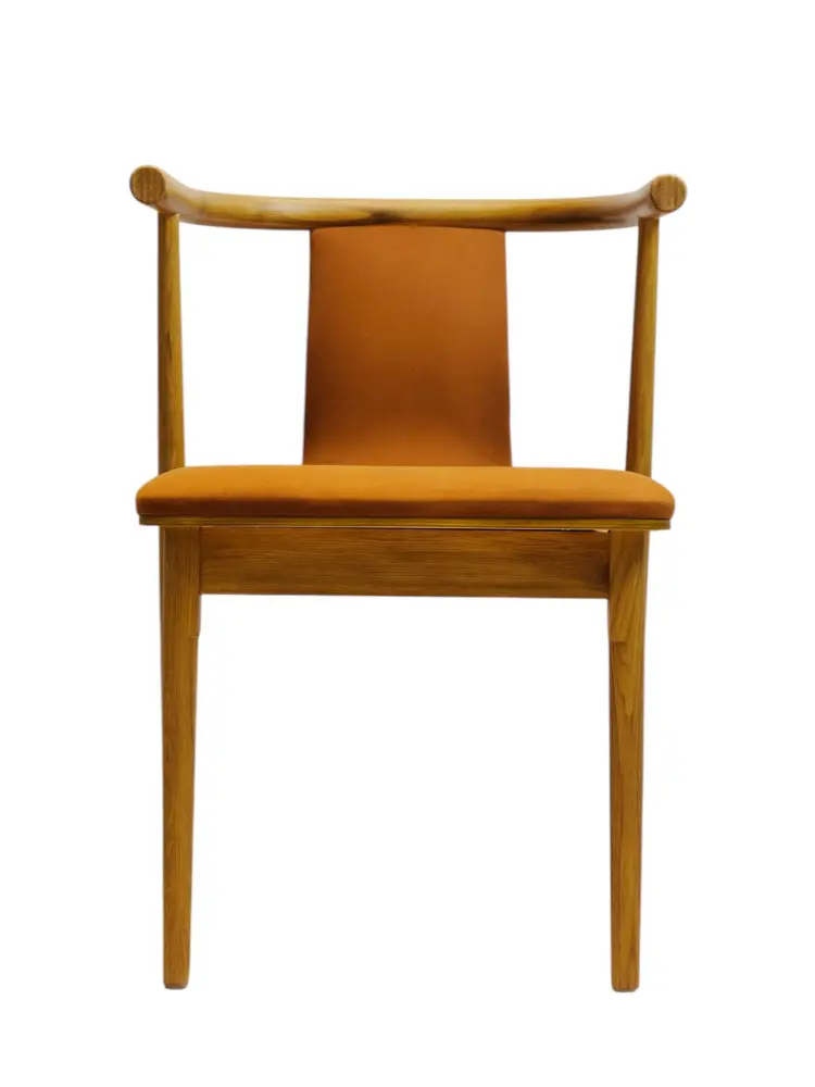 Стул мягкий Рига Д-2 оранжевый велюр-каркас дуб, MASSA | Интернет магазин Масса Мебель