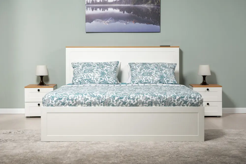 Комплект мебели в спальню Остин №1 Белый/Дуб золотой (Mob) 