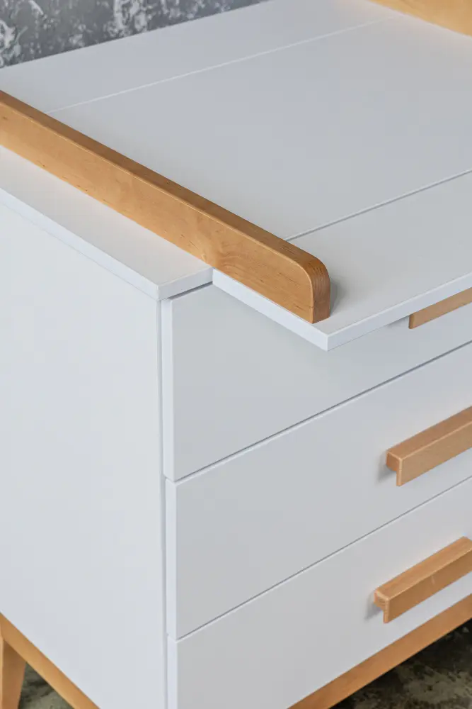 Комод с пеленальным столиком Terra белый/дерево (ANT) 