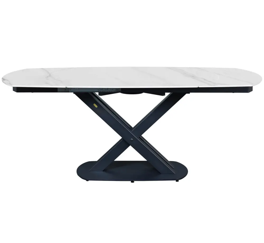 Стол обеденный раскладной SHT-T75 белый мрамор /черный (SHF) снято | Интернет магазин Масса Мебель