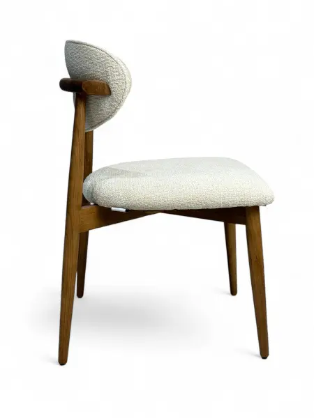 Стул мягкий Клейн Д-3 серый букле-каркас дуб, MASSA | Интернет магазин Масса Мебель