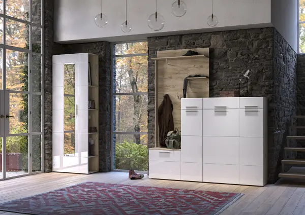 Комод Лайн 13.121 Дуб серый/белый глянец  (Mob) 