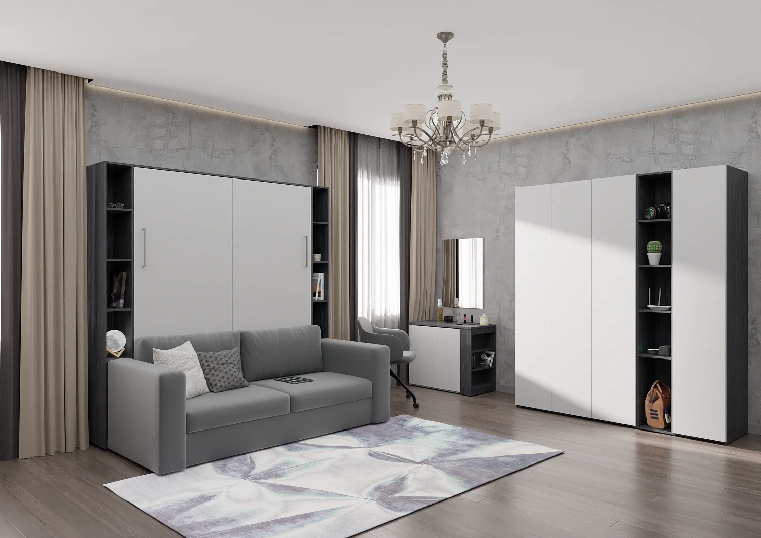 Шкаф-кровать Раскладушка плюс 160х200 (MLM)