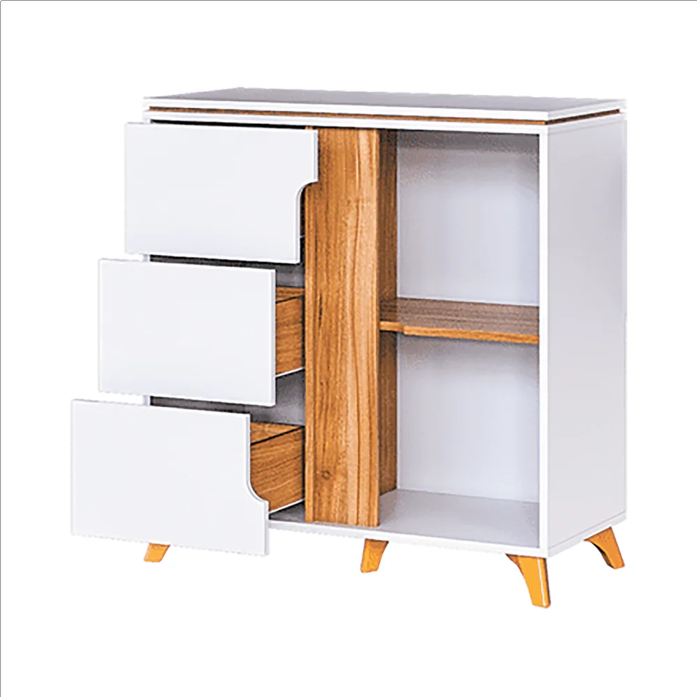 Комод Сканди 900 Белый снег/Орех лион (CLP) 