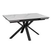 Стол обеденный раздвижной Монако 120х80 керамика белый/черный (STPR)