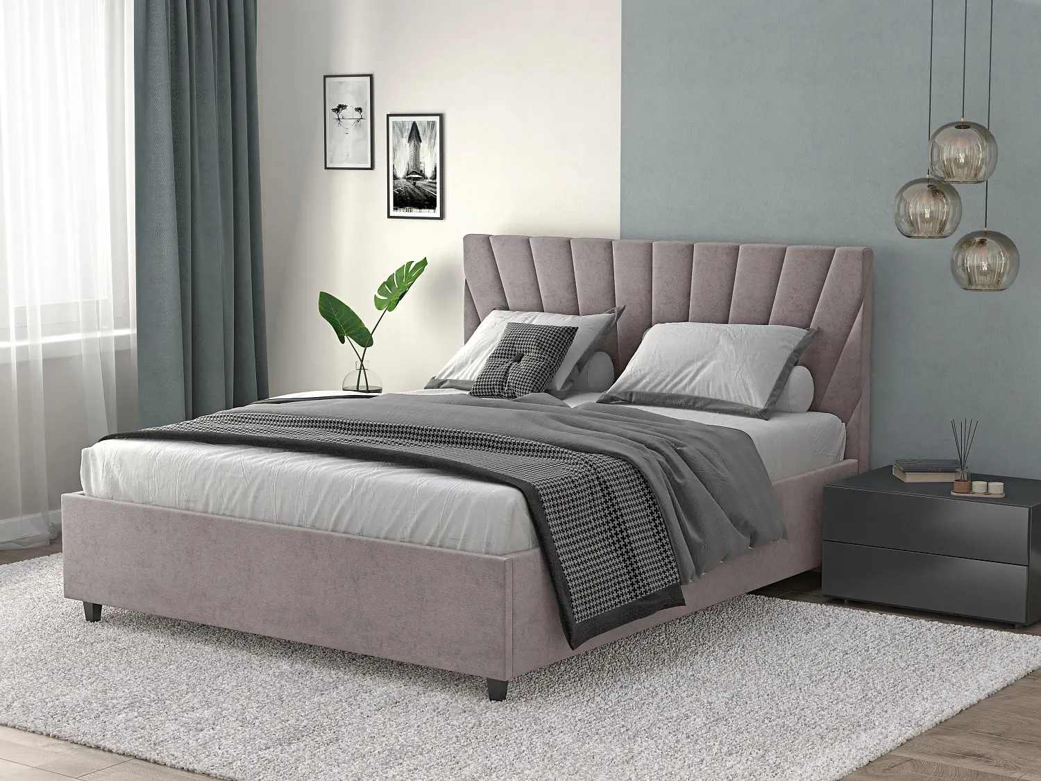 Кровать с подъемным механизмом двуспальная Роксана 180х200 MASSA