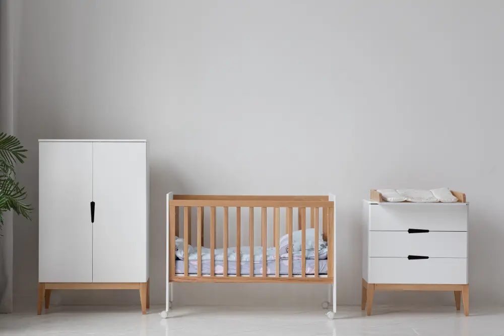 Шкаф Mia распашной белый/дерево (ANT) 