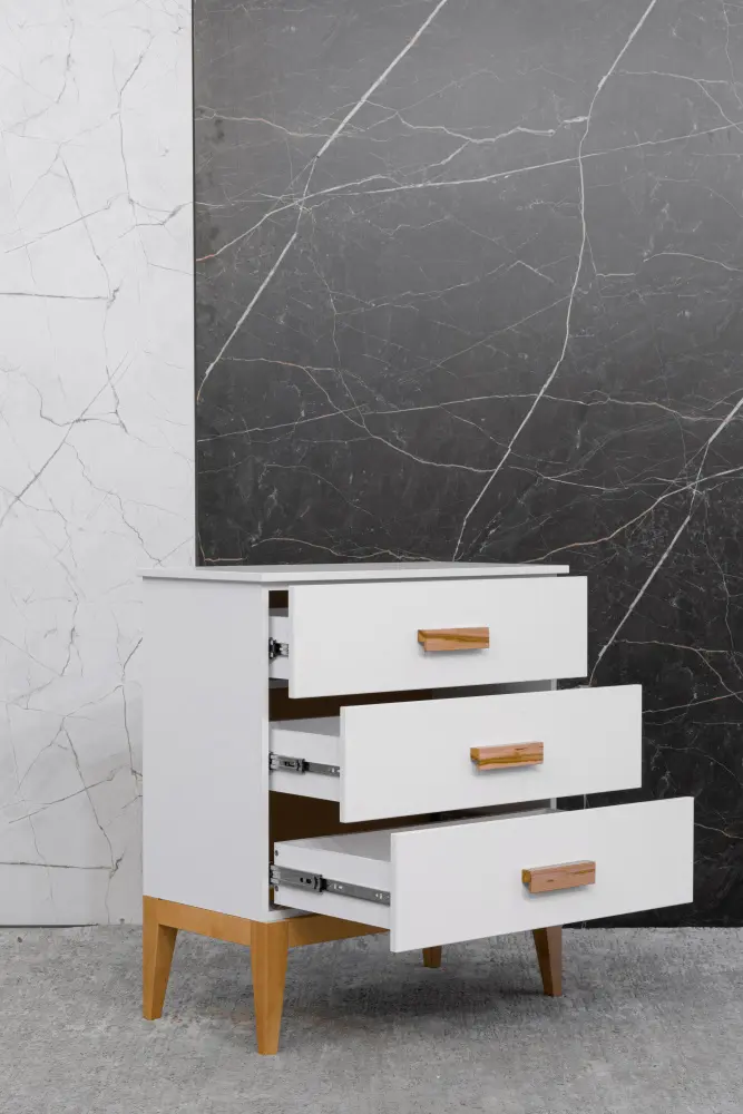 Комод с пеленальным столиком Terra белый/дерево (ANT) 