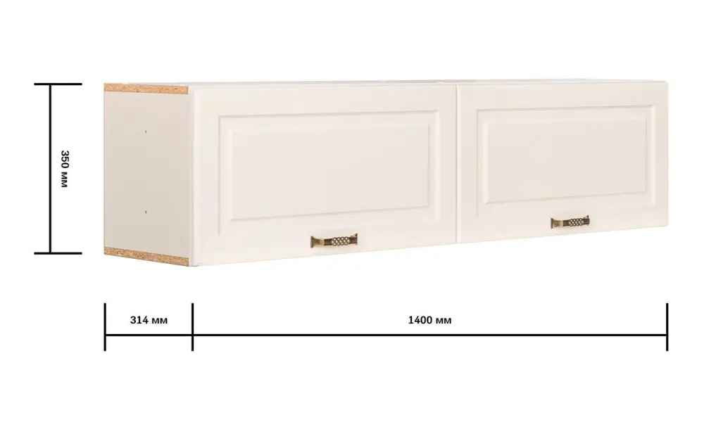 Шкаф навесной Ливерпуль белый ясень ваниль (Mob) 