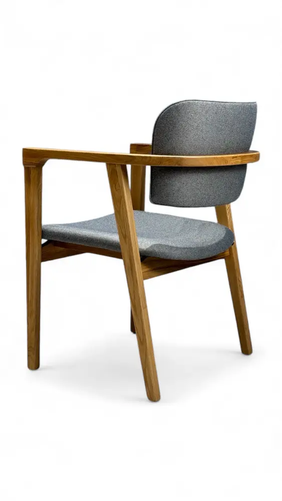 Стул мягкий Баросса Д-2 серый, рогожка-каркас дуб, MASSA | Интернет магазин Масса Мебель