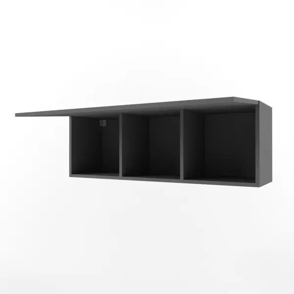 Полка 3 куба с фасадом коллекция НьюТон Грэй Темно серый лофт (POP) | Интернет магазин Масса Мебель