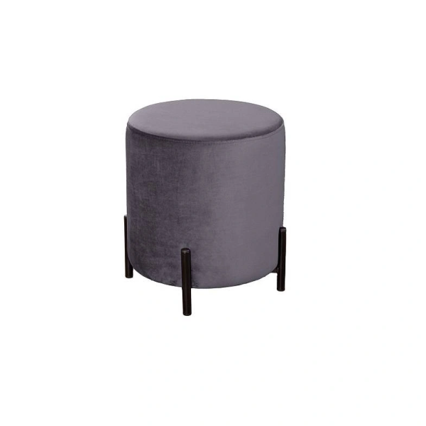 Пуф круглый Felix серый бархат (TC)
