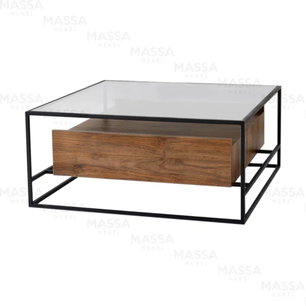 Стол журнальный SIENNA МДФ, метапл, стекло (Турция)