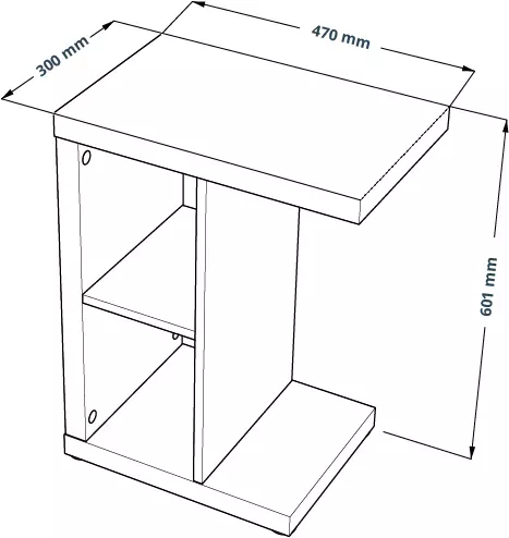 Стол журнальный Энкель Т приставной стол 47х60 белый (GL) 
