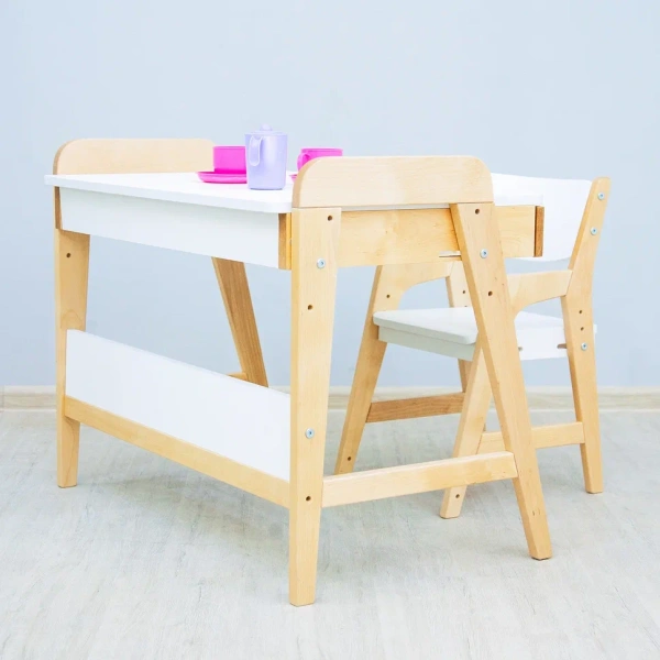 Растущая мебель стол письменный регулируемый Робин Wood KIDS Массив (POP) | Интернет магазин Масса Мебель