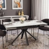 Стол обеденный раздвижной Монако 120х80 керамика белый/черный (STPR) 