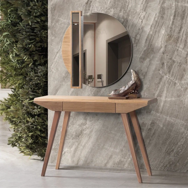 Зеркало настенное POLI 1528 в раме из дуба, Турция, ВЫСТАВОЧНЫЙ ОБРАЗЕЦ | Интернет магазин Масса Мебель