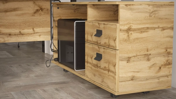 Рабочий стол Хардвиг СР01 ЛДСП дуб вотан (KL) | Интернет магазин Масса Мебель