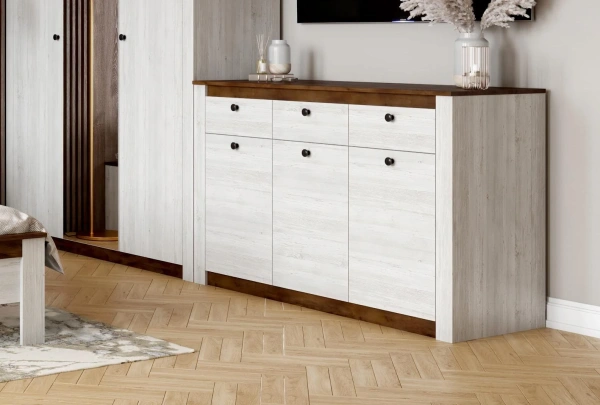 Тумба - Комод Даллас 3 двери 3 ящика (MEBG) | Интернет магазин Масса Мебель